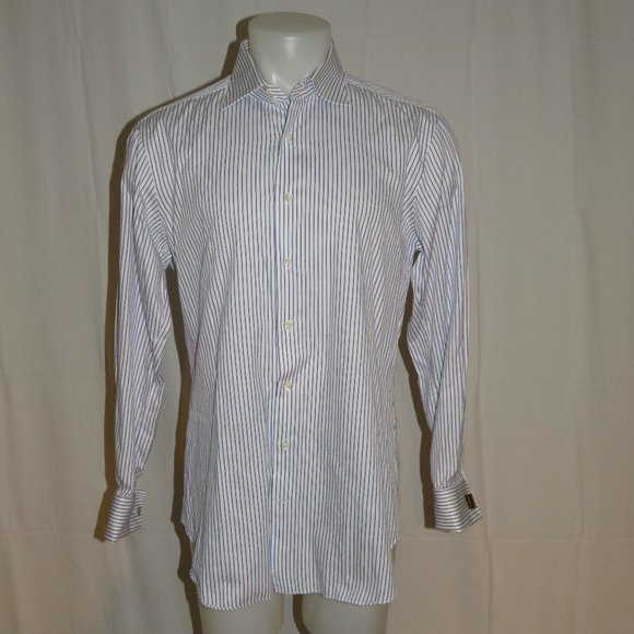 Castangia French Cuff Striped Dress Shirt 16.5 - Picture 2 of 10